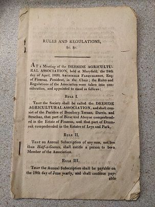 Front Page of first ever show schedule 1820